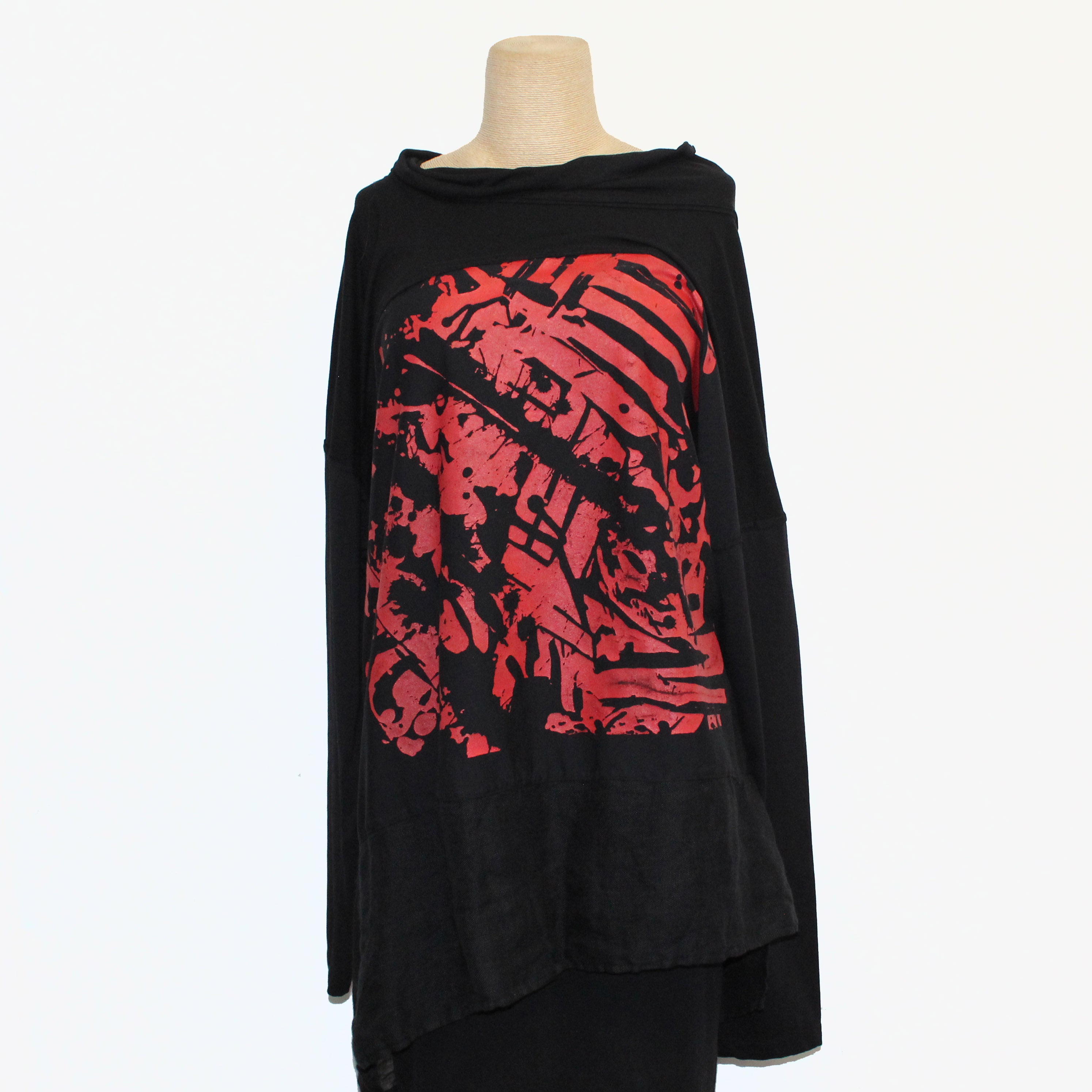 Mara Gibbucci Tunic, Black/Red L