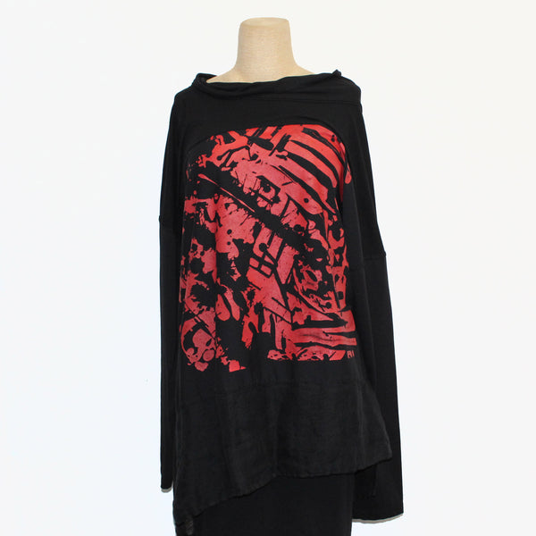 Mara Gibbucci Tunic, Black/Red L