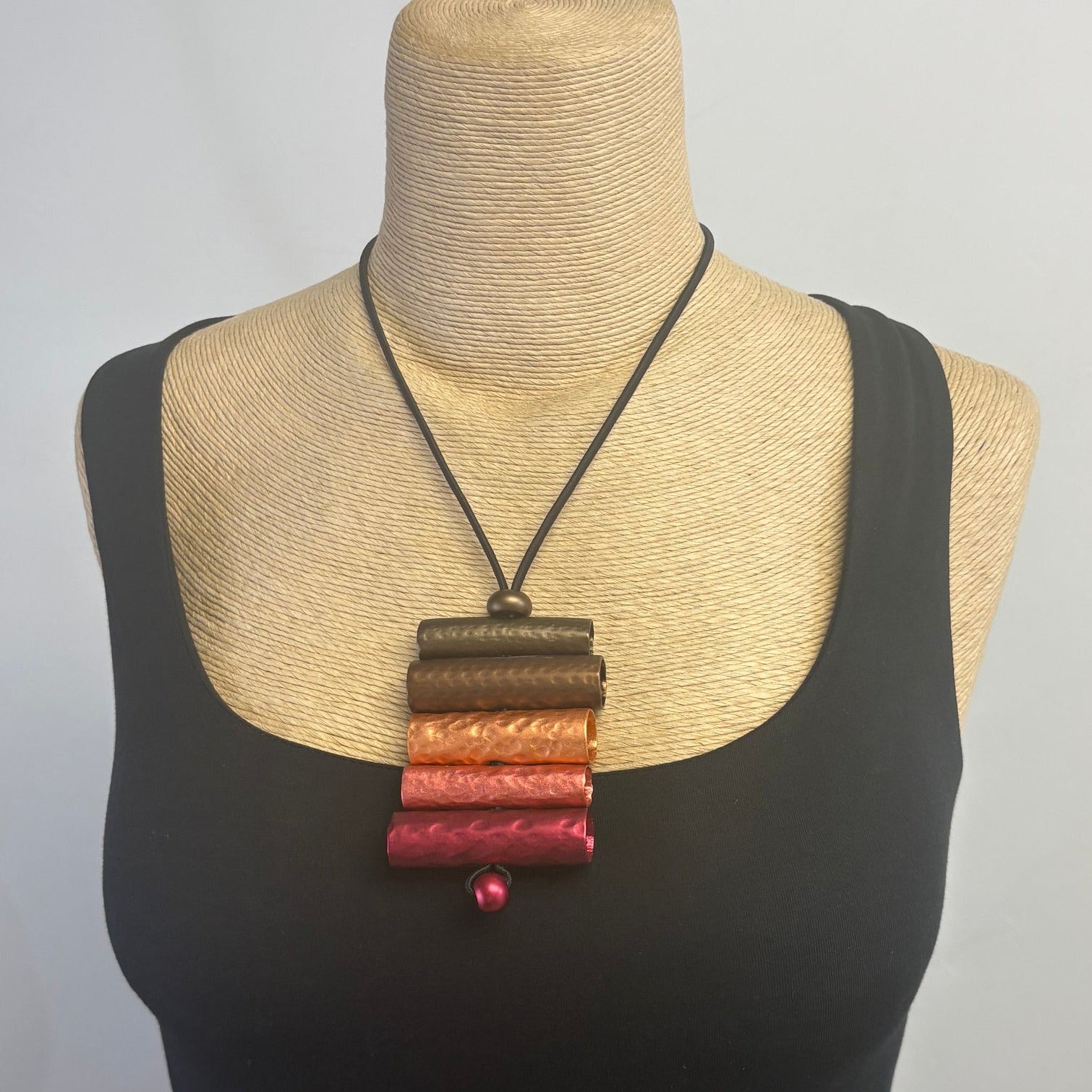 Monica Krexa Necklace, Florence, Orange/Red/Brown