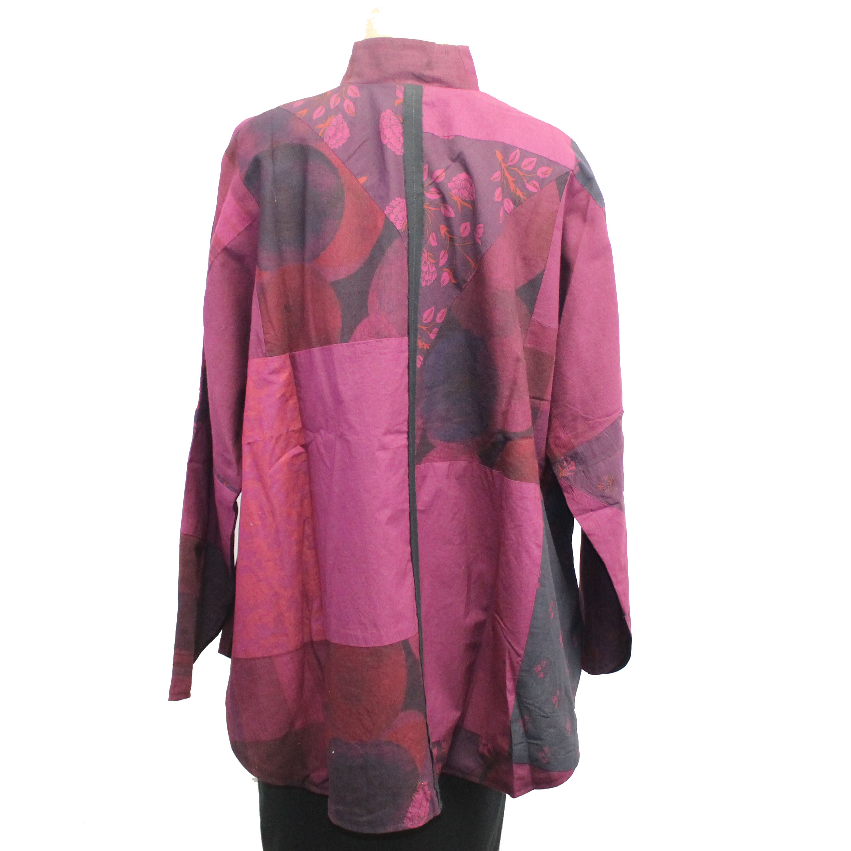 M Square Circular Shirt, Spicy Wash, Dark Fuchsia/Navy, XL