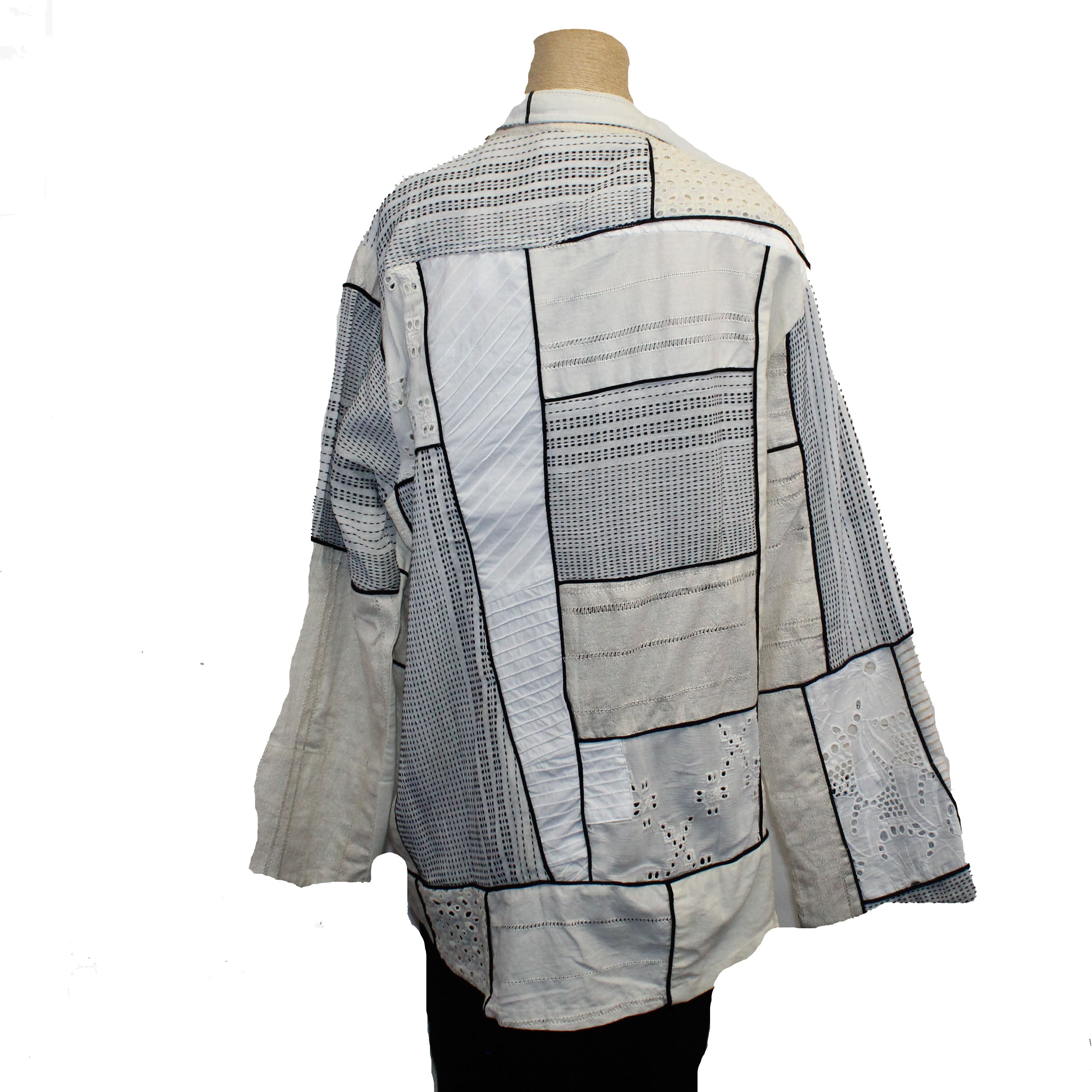 M Square Quinne Shirt, Handmade, Luxe Cream/Grey 2, M/L