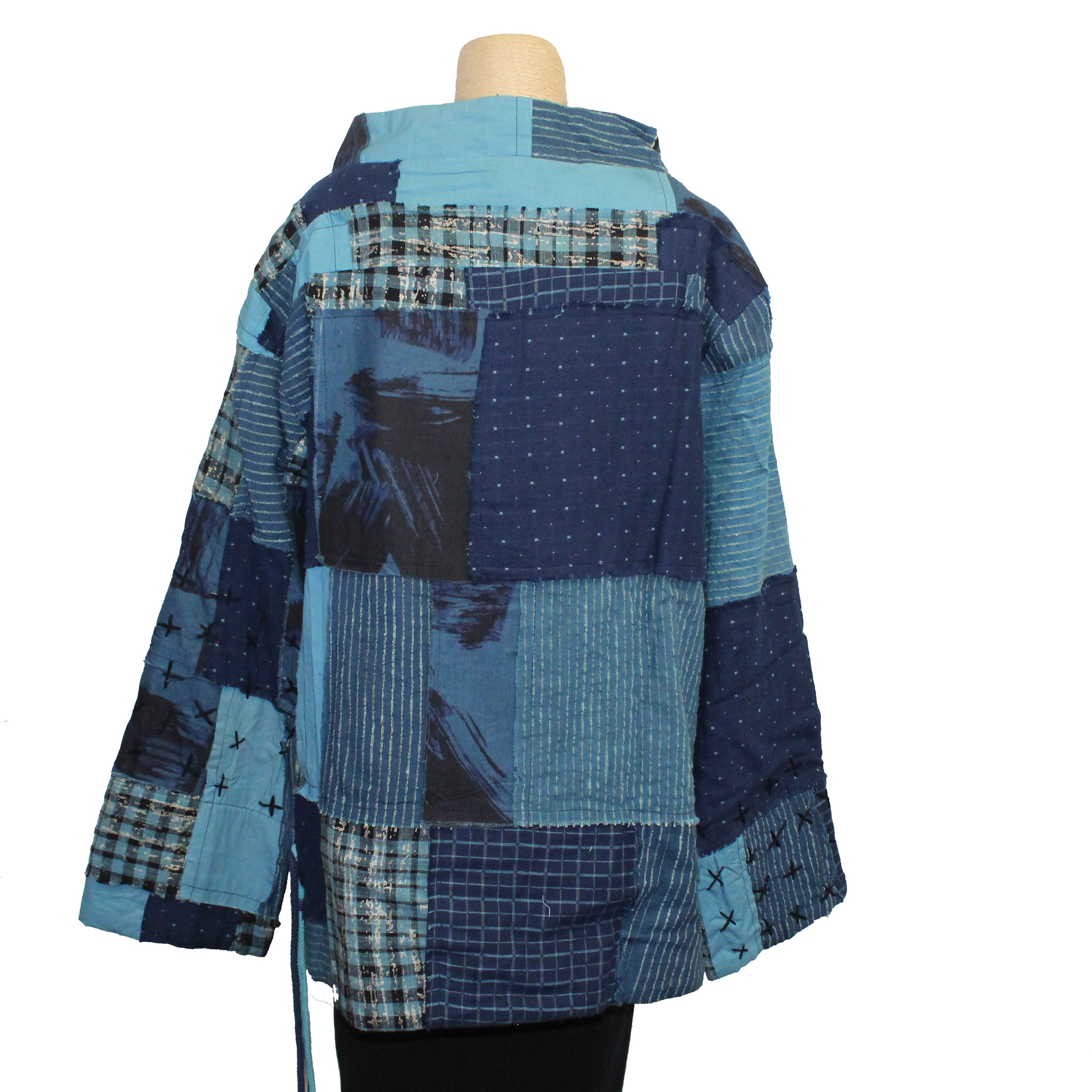 M Square Hazel Shirt/Jacket, Patchwork Blues M/L