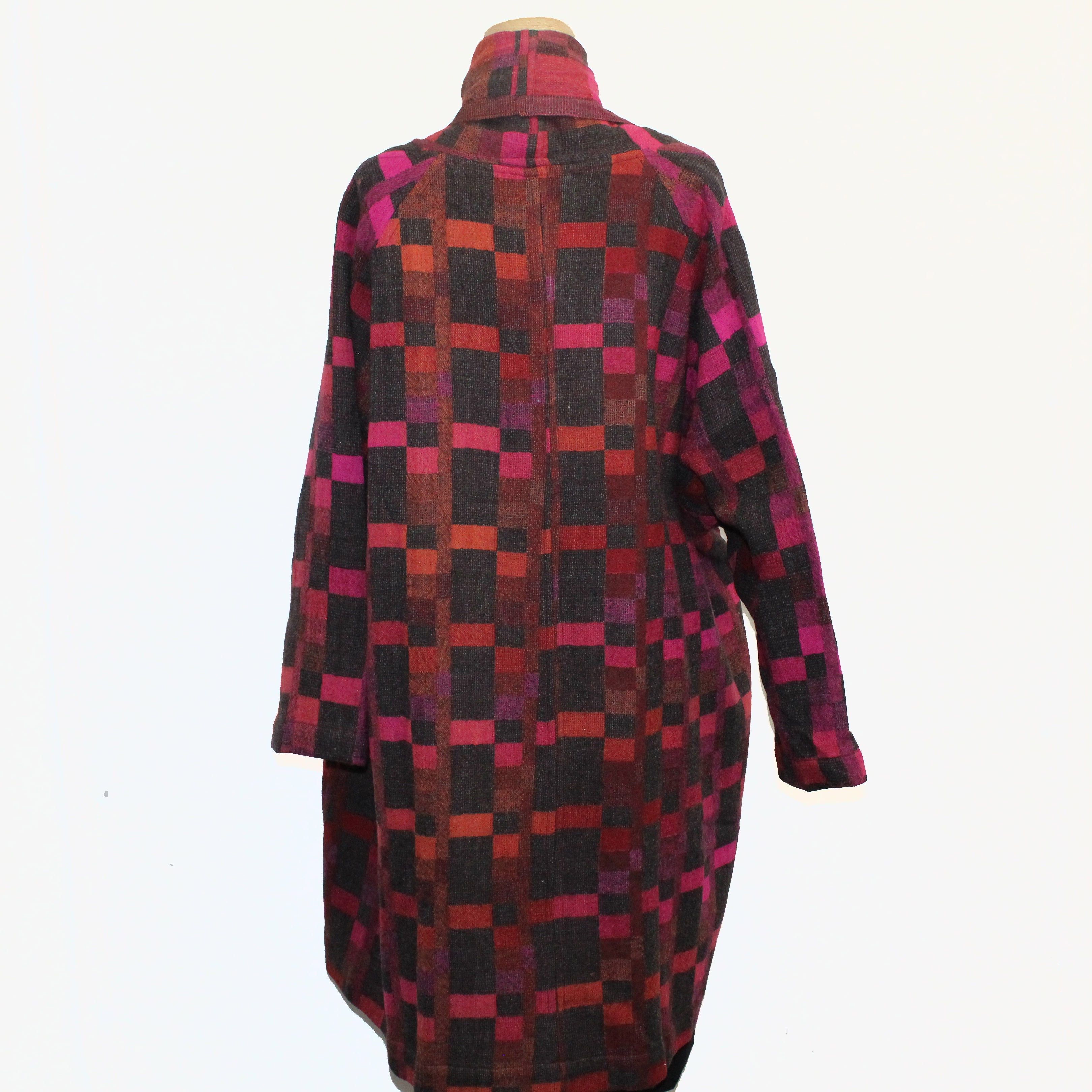 Neeru Kumar Long Jacket, Red/Orange/Fuchsia/Black XL