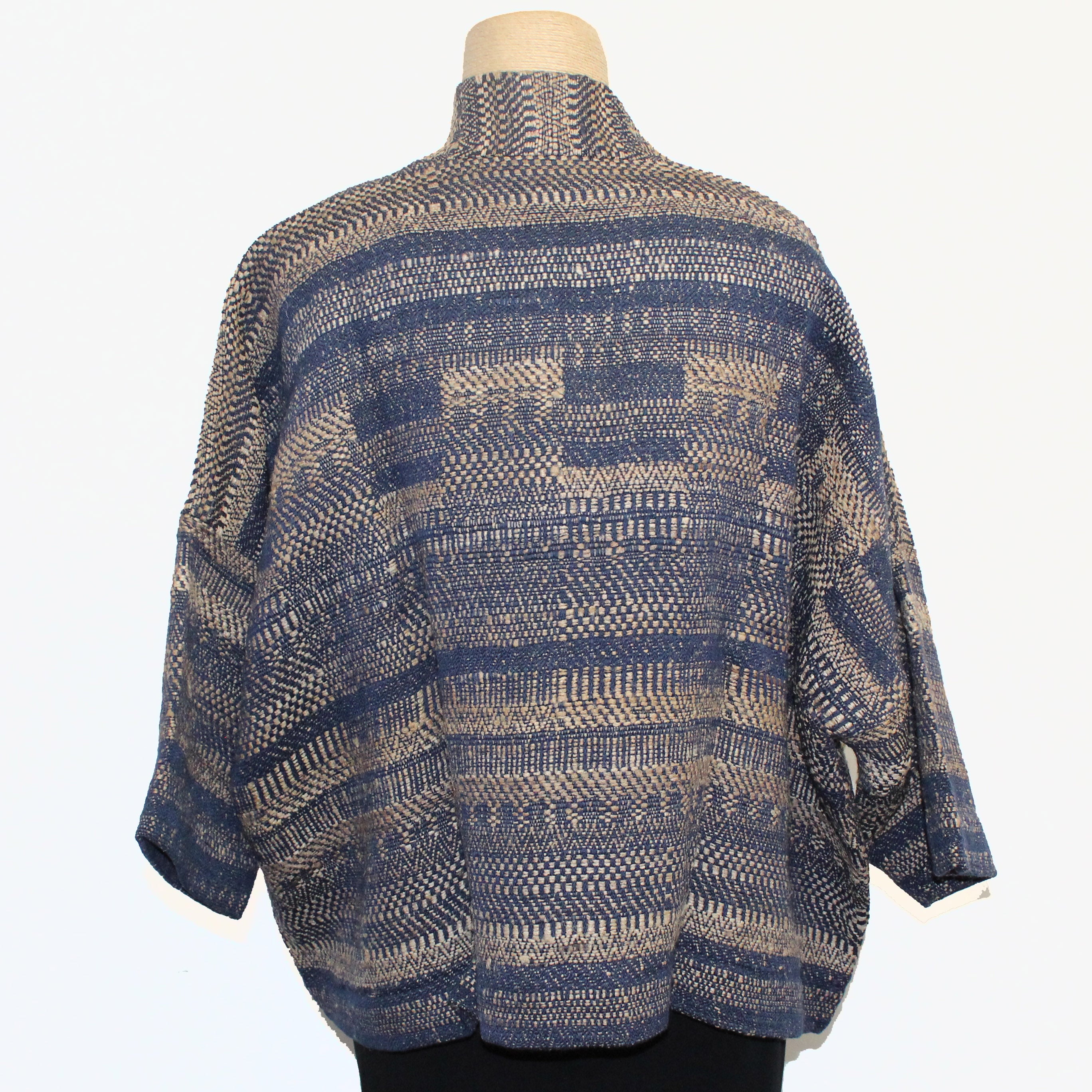Neeru Kumar Jacket, Hand Woven, Tan/Navy M