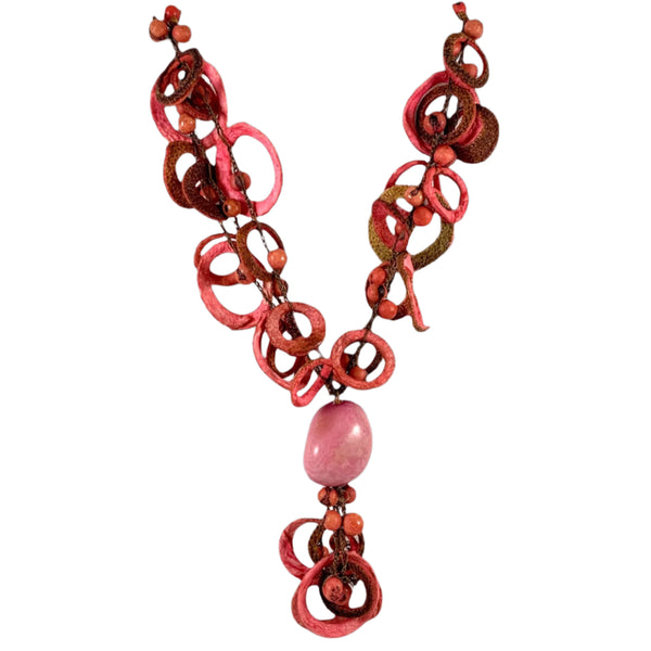 Lula Castillo Necklace, Medellin, Pink