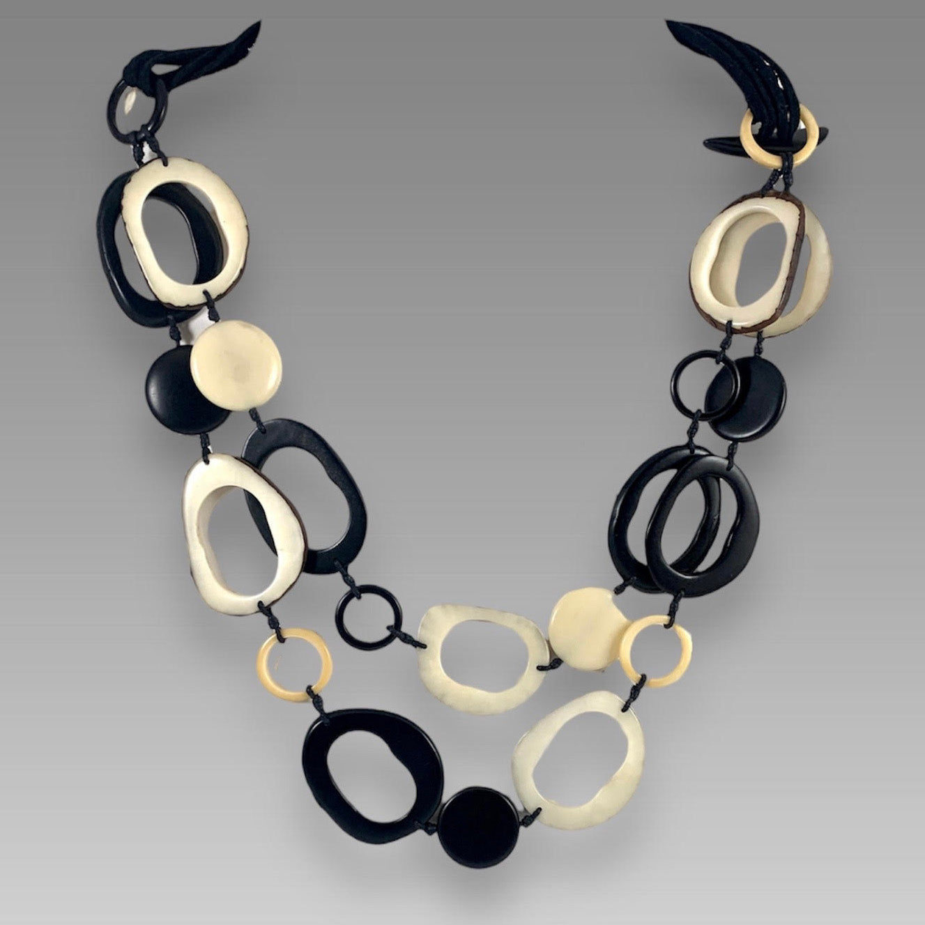 Lula Castillo Necklace, Cordoba, Black/White