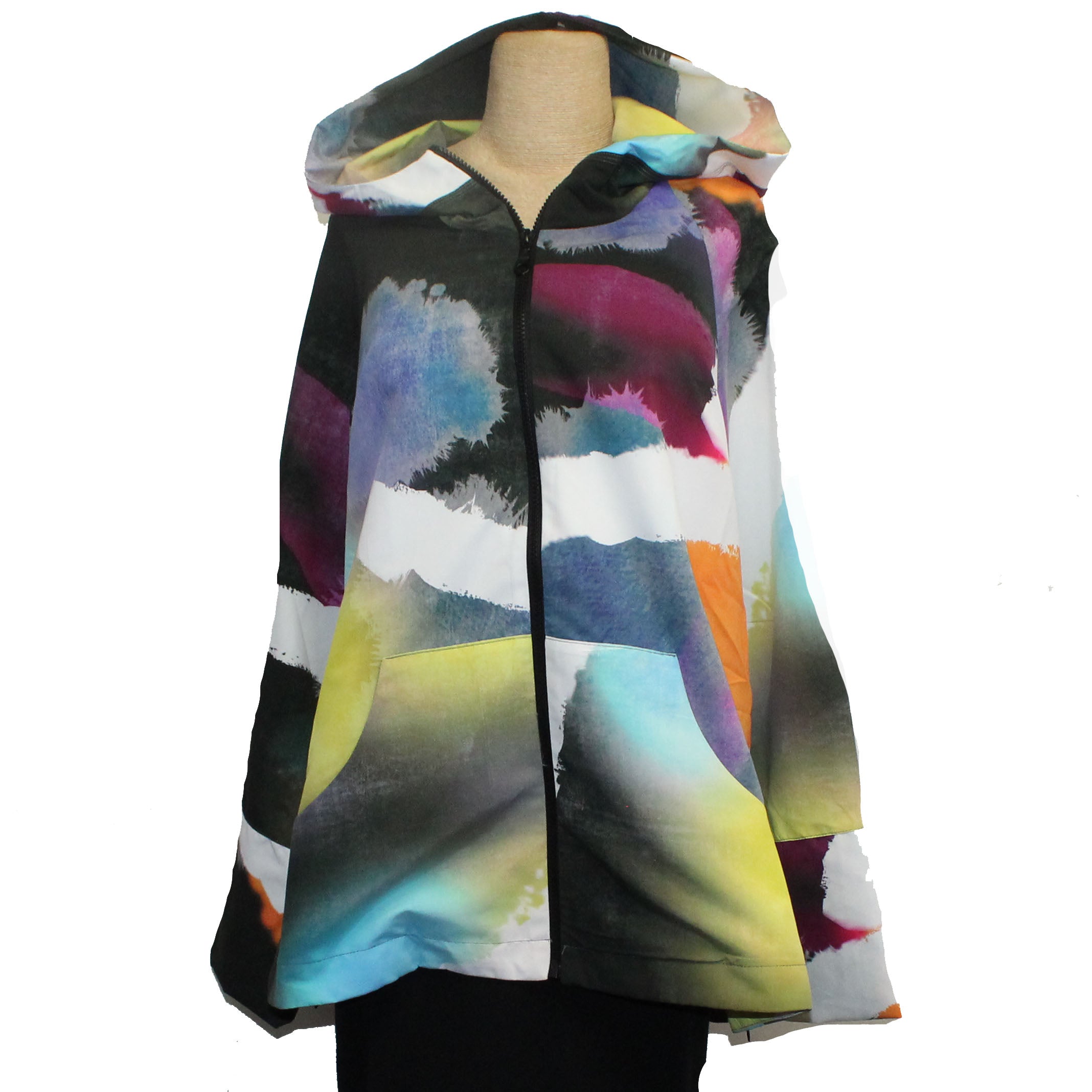 Ozai N Ku Hoodie Jacket, Fireworks, Multi-Color S/M & L/XL