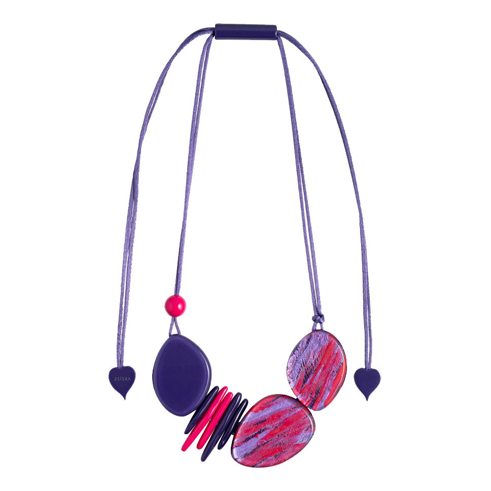 Zsiska Necklace, Minerva, Purple/Pink