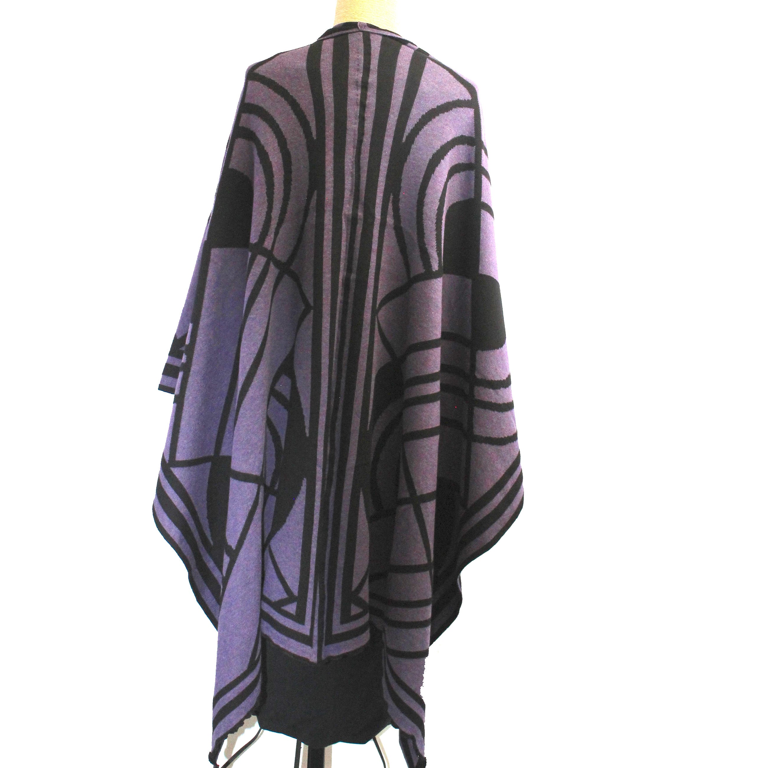 Sharon London Cape, Mid Century, Purple/Black/Charcoal