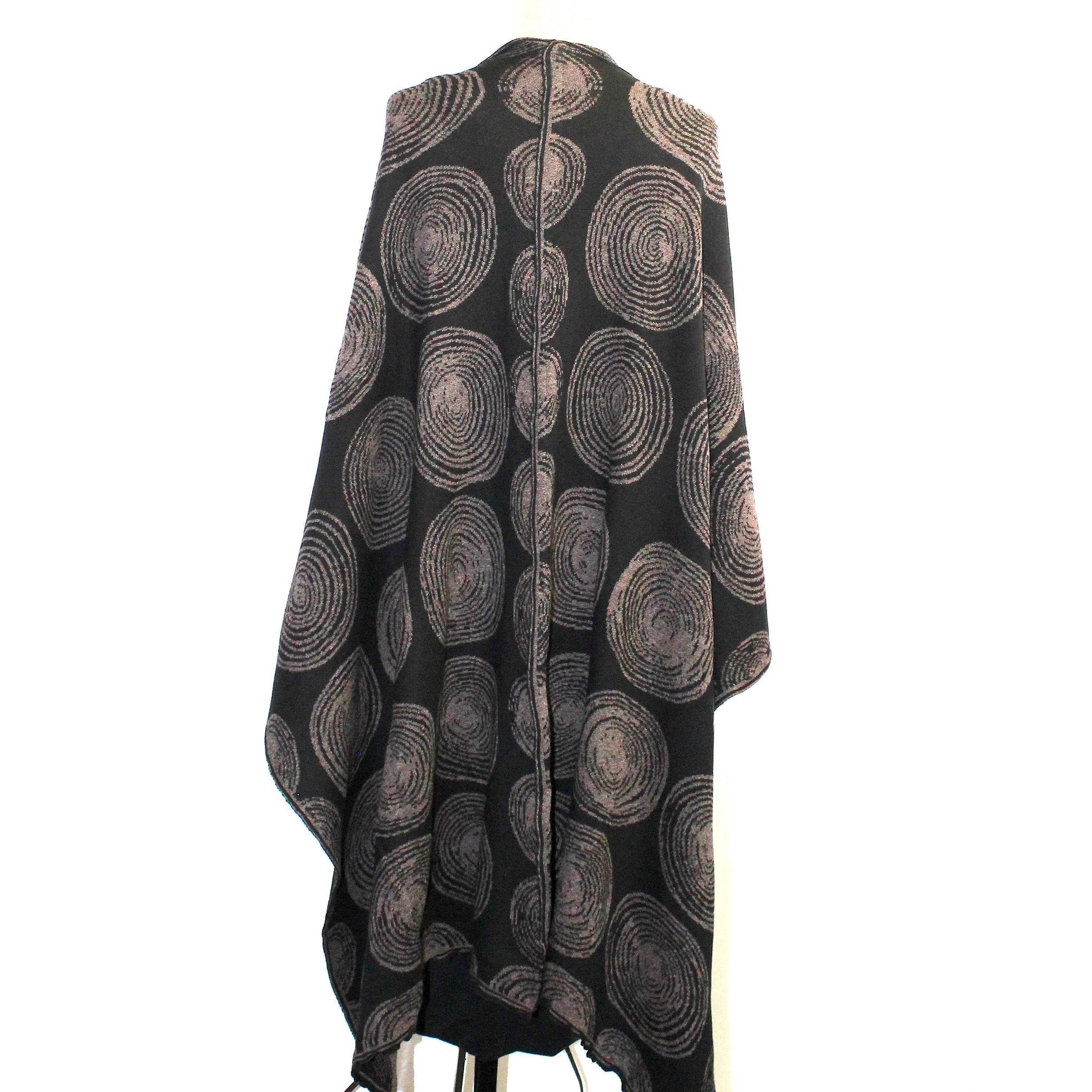 Sharon London Cape, Spirals, Reversible, Bronze/Black