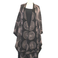 Sharon London Cape, Spirals, Reversible, Bronze/Black