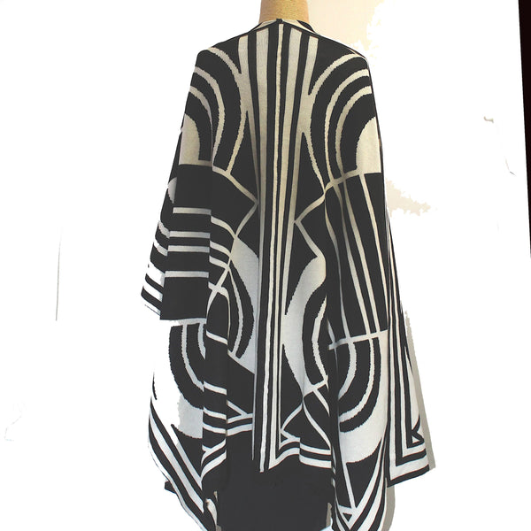 Sharon London Cape, Deco, Black/White