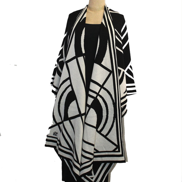 Sharon London Cape, Deco, Black/White