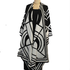 Sharon London Cape, Deco, Black/White