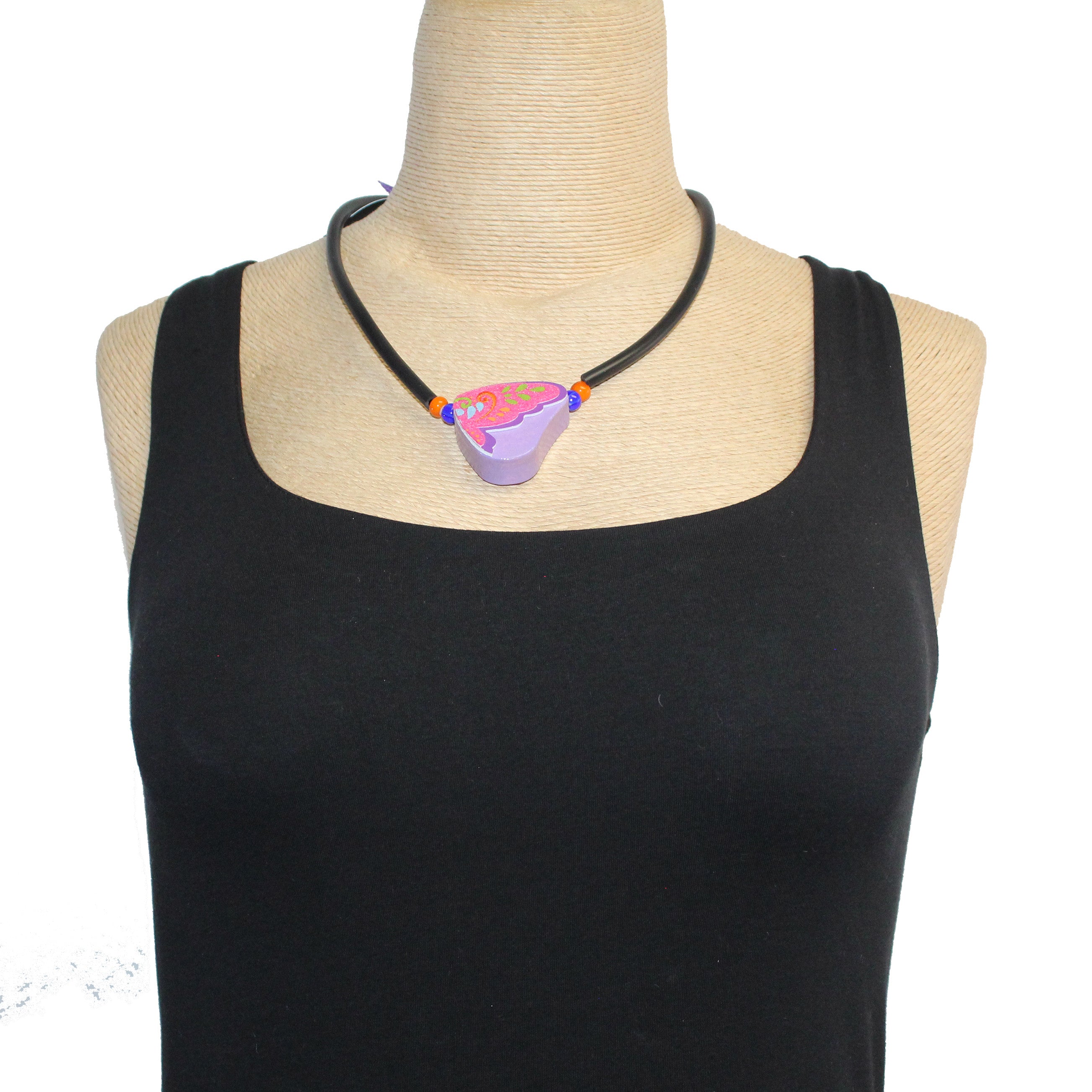 Theresa Killgore Necklace, Abstract Shapes, Purple/Pink
