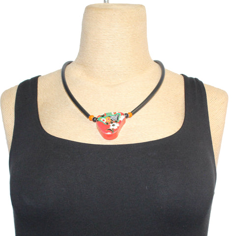 Theresa Killgore Necklace, Abstract Shapes, Red/Multi-Color