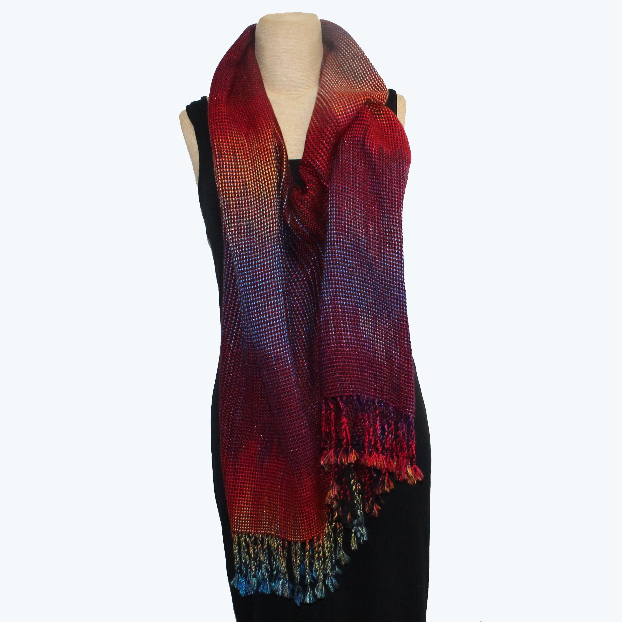 Vickie Vipperman Poncho, Rainbow Red/Metallic, OS