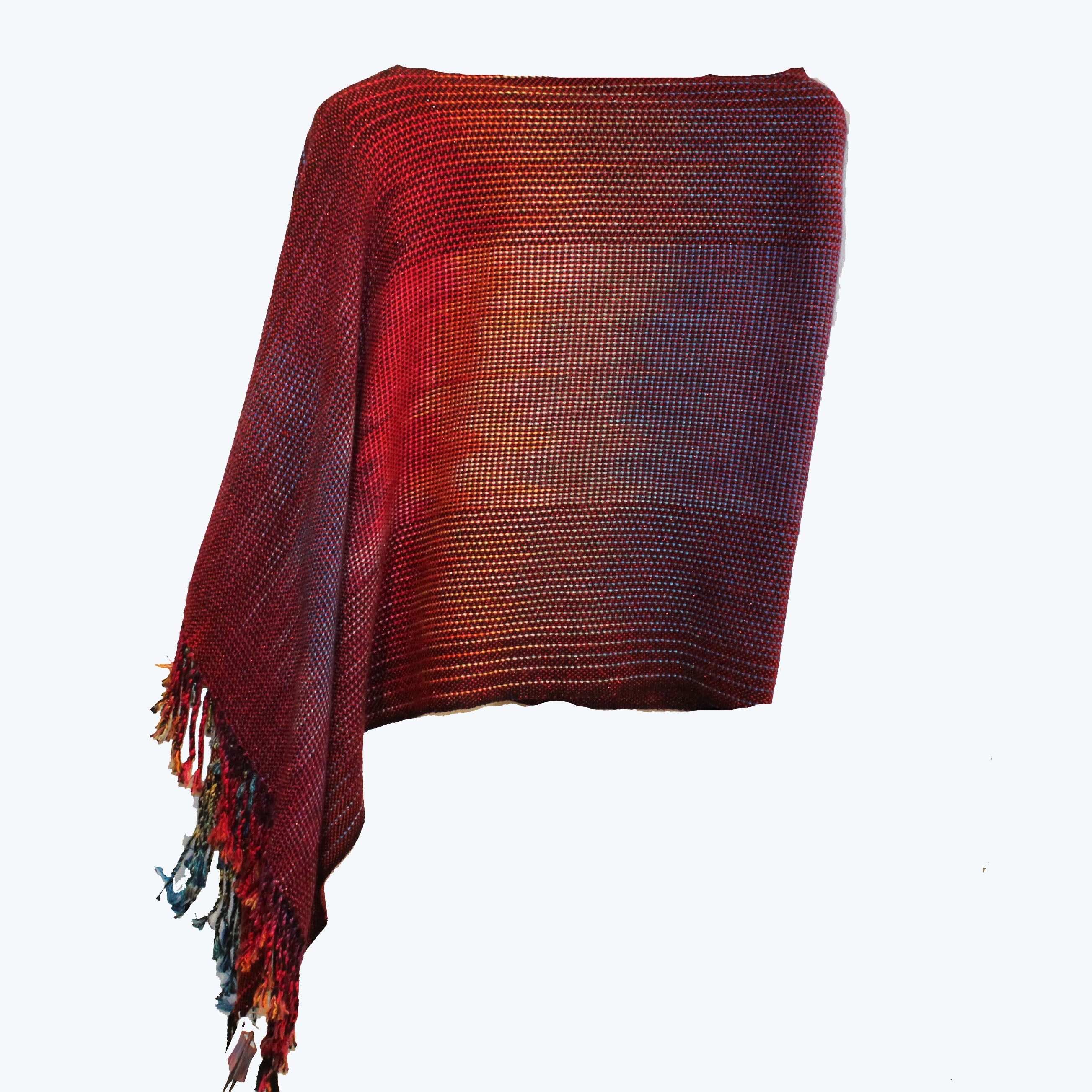 Vickie Vipperman Poncho, Rainbow Red/Metallic, OS