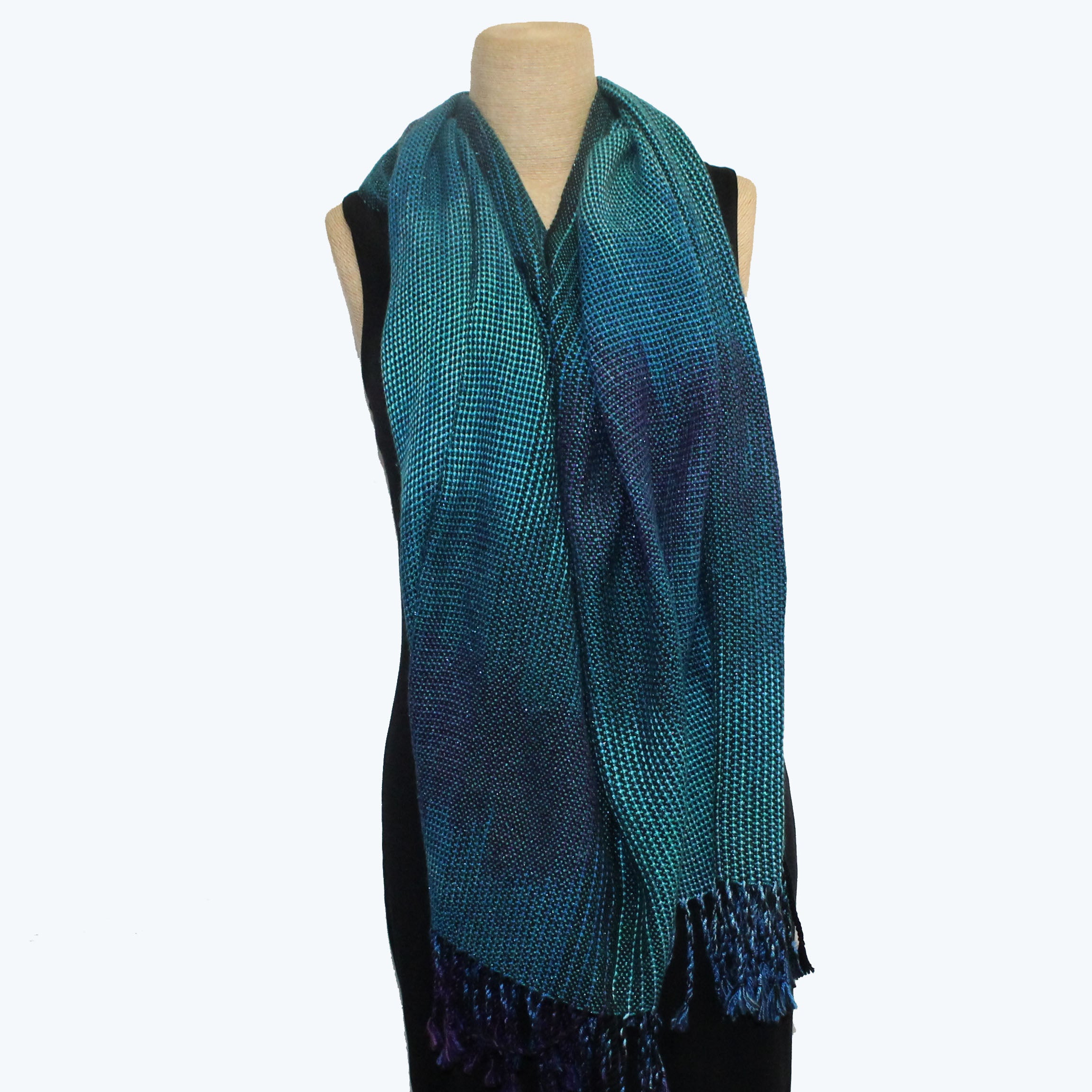 Vickie Vipperman Poncho, Turquoise/Blue/Metallic, OS