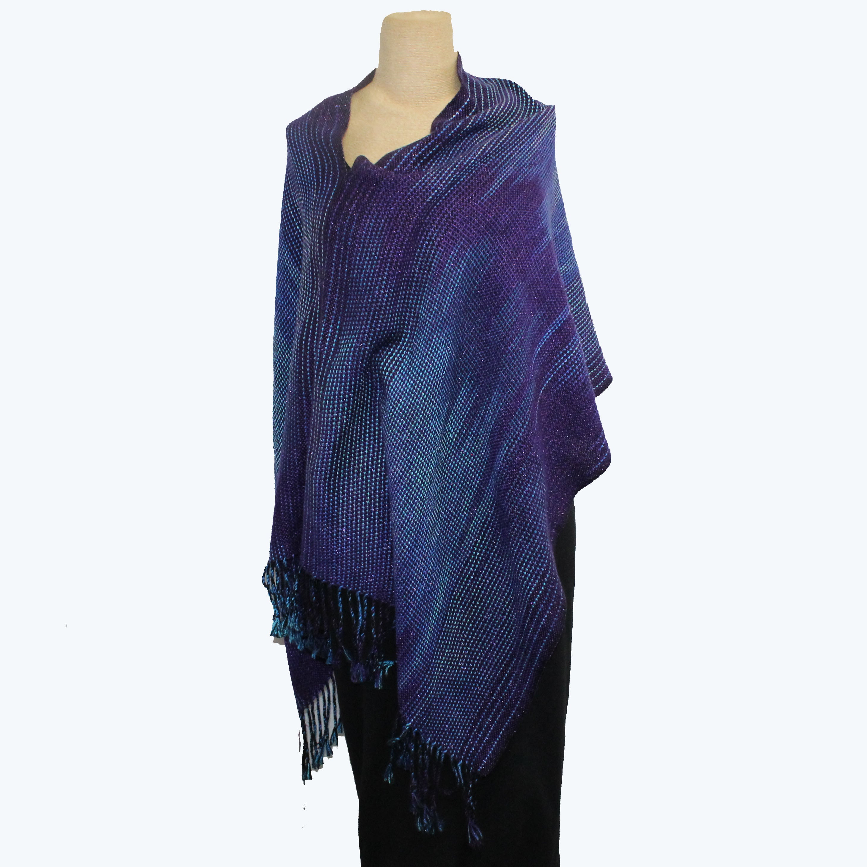 Vickie Vipperman Poncho, Purple/Blue/Aqua/Metallic, OS
