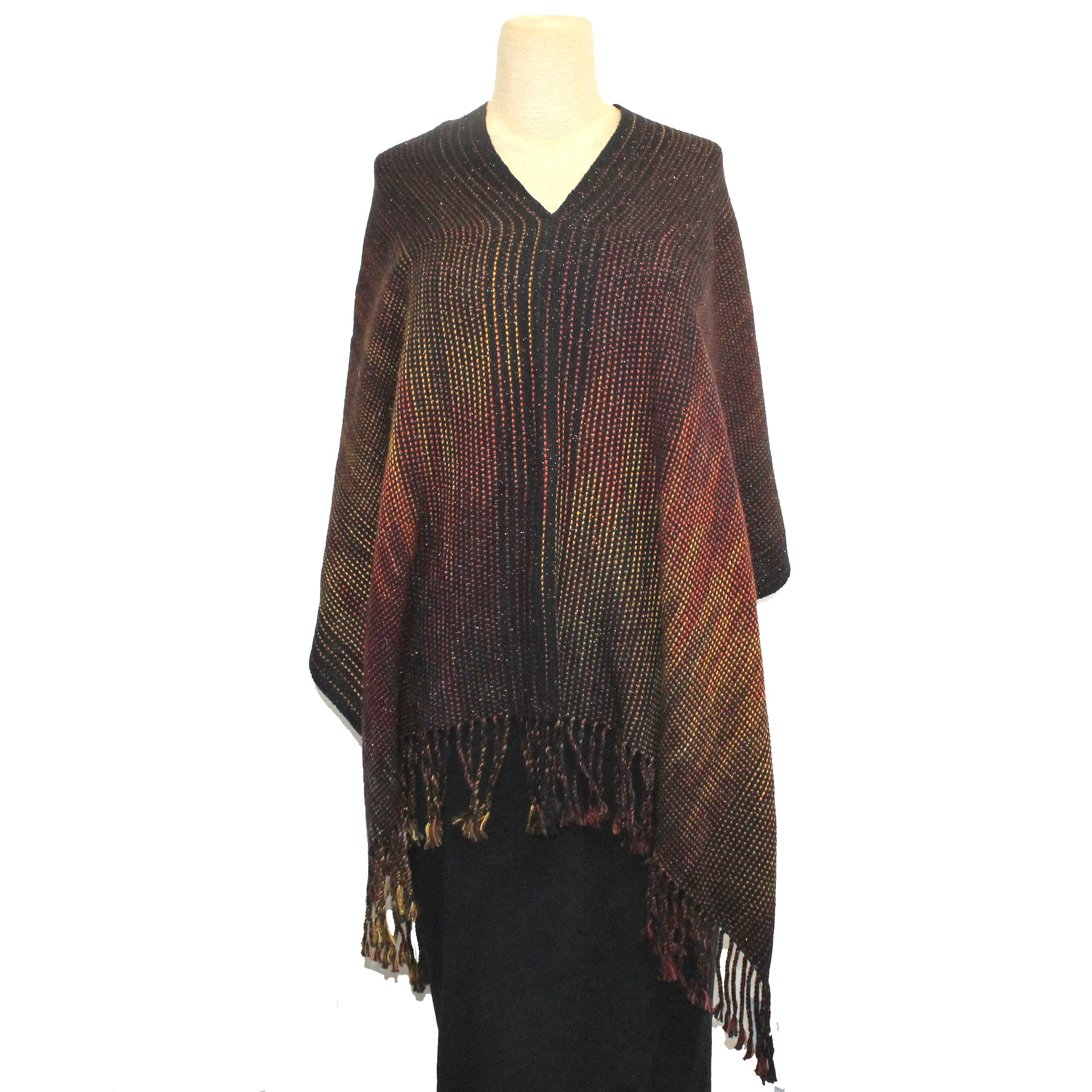 Vickie Vipperman Poncho, Autumn/Black/Metallic, OS