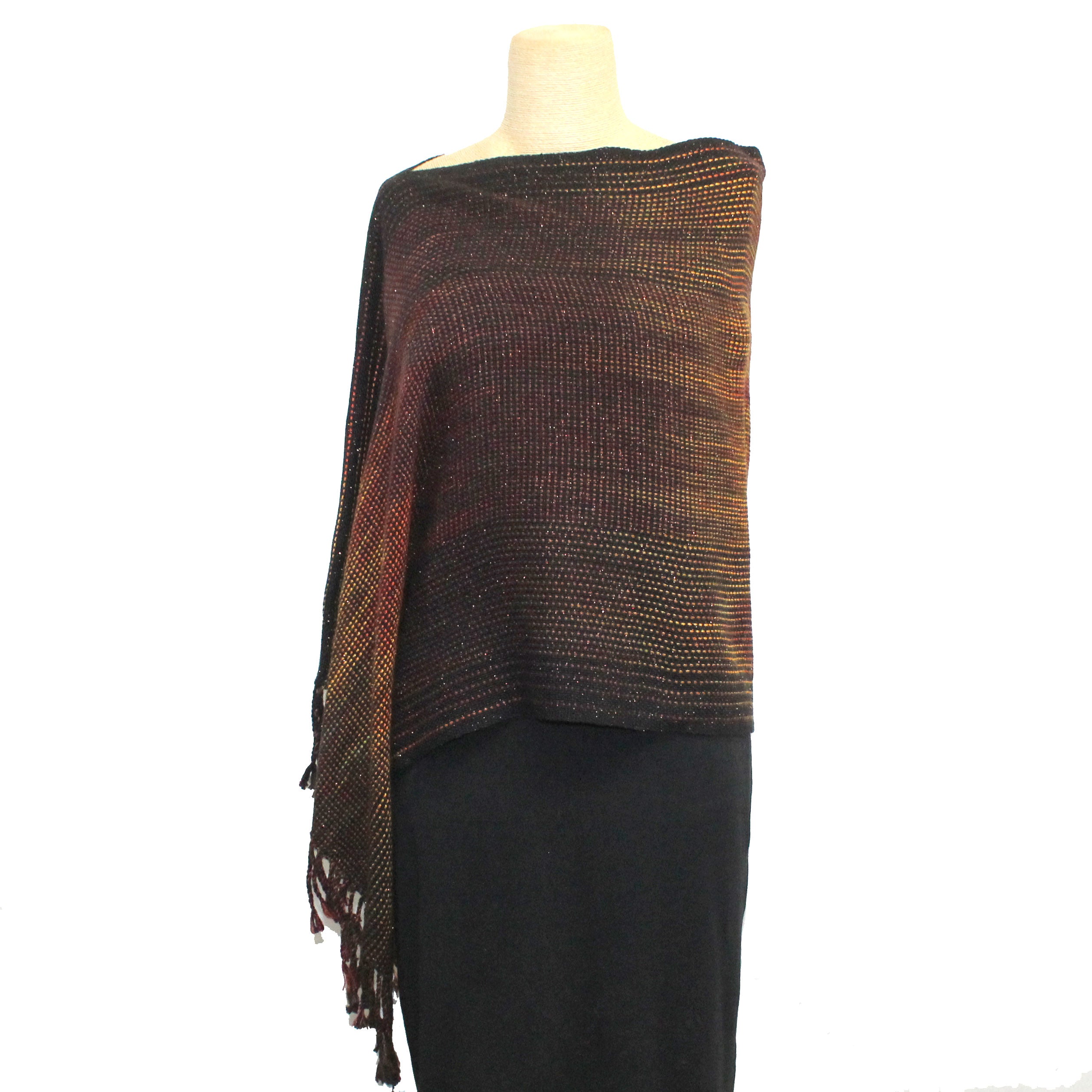 Vickie Vipperman Poncho, Autumn/Black/Metallic, OS