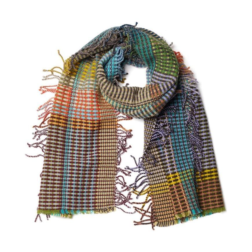 Wallace Sewell Shawl, Hertha, Green/Multi-Color