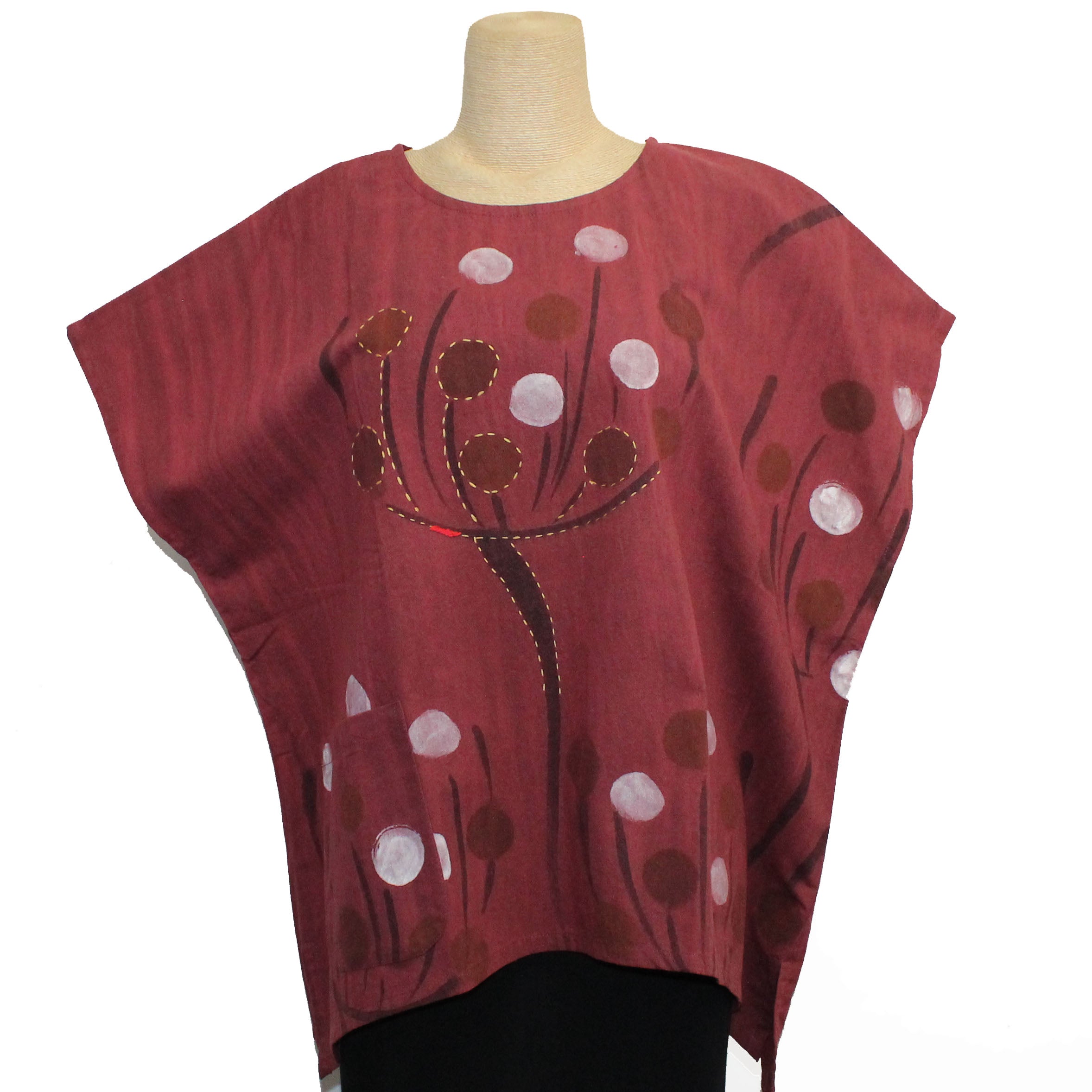 Yaza Pullover, Batik, Burnt Red, OS Fits Sizes 8-14