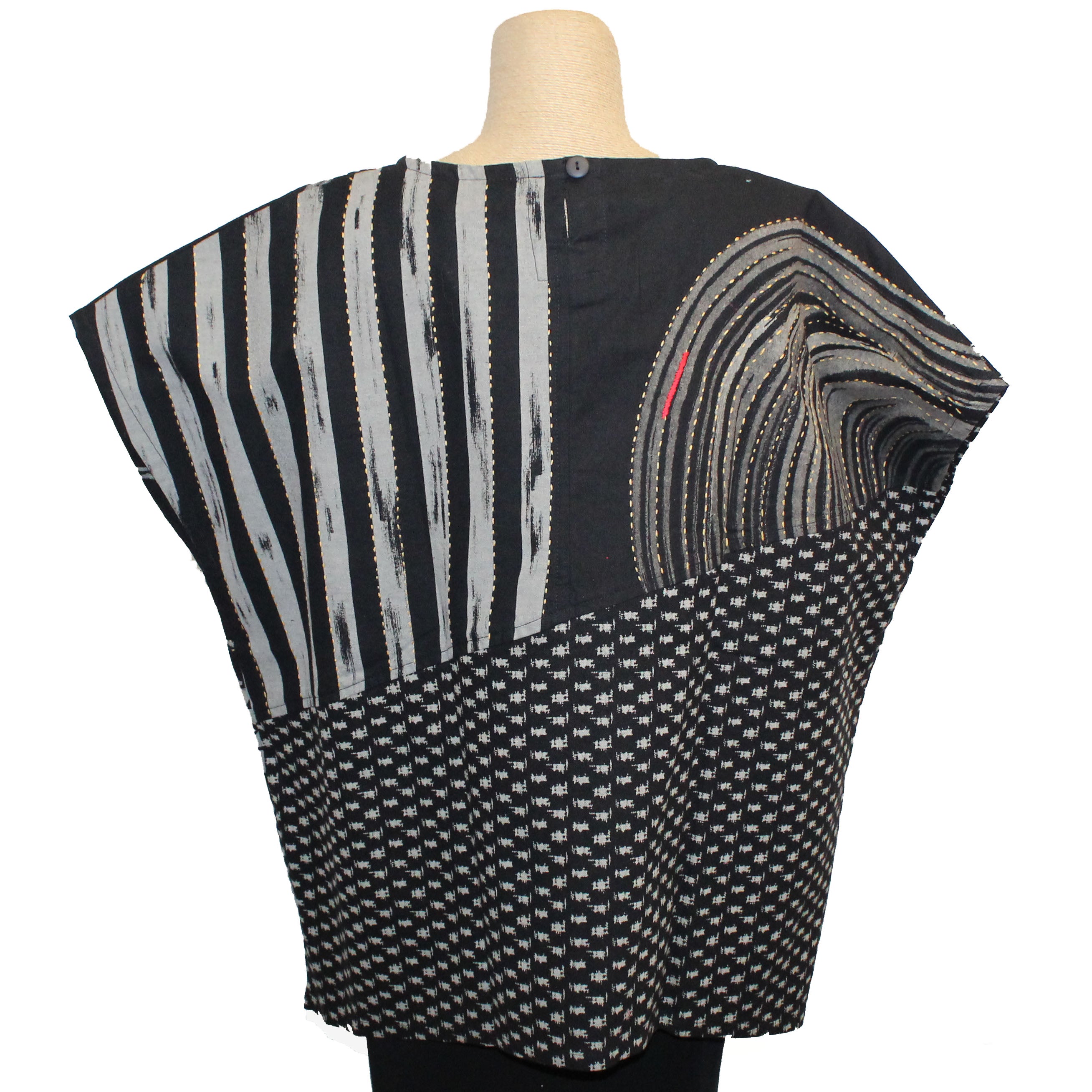 Yaza Pullover, Patches, Batik, Black/Grey, OS Fits Sizes 8-14