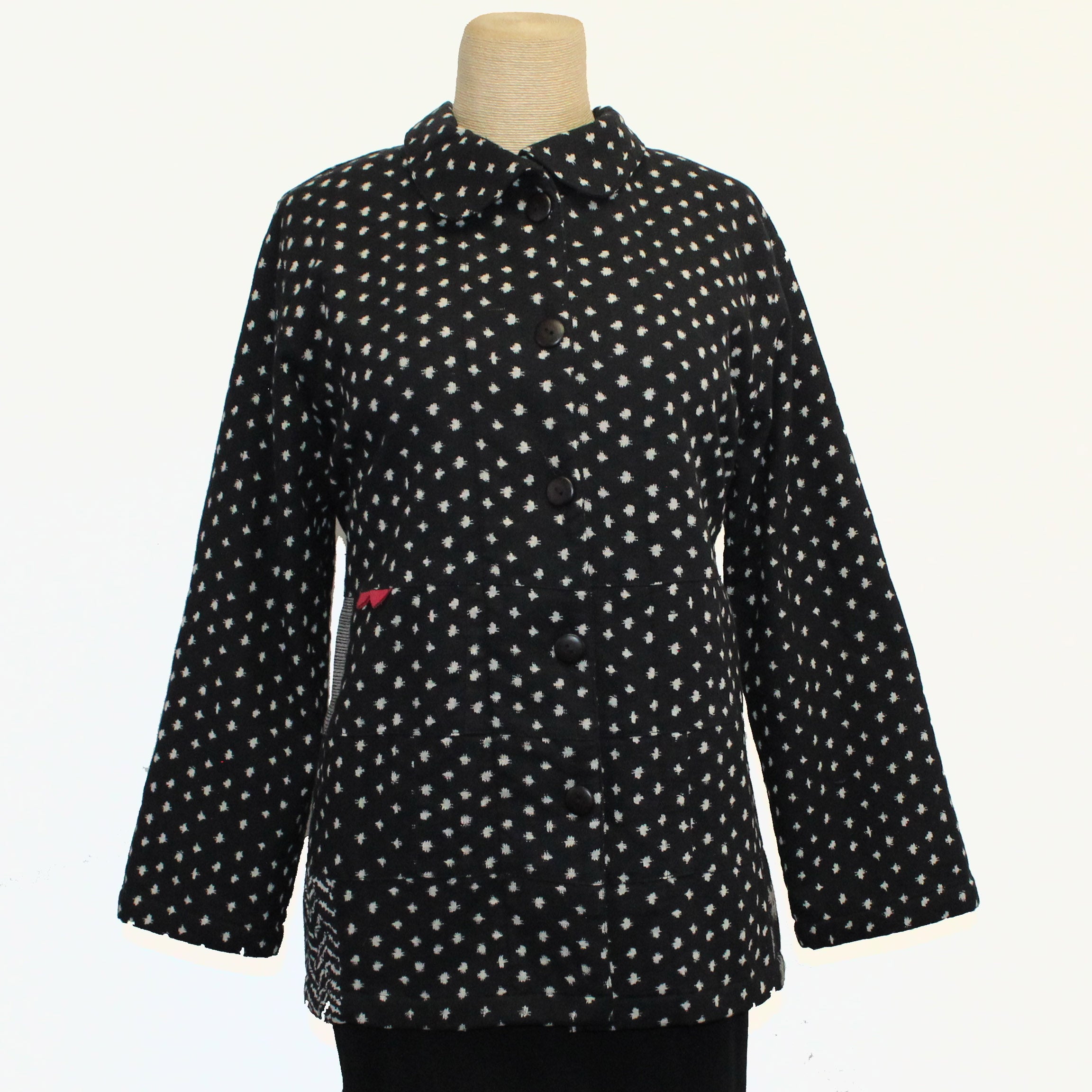 Yaza Jacket, Swing, Fleece, Black/White S/M & L/XL