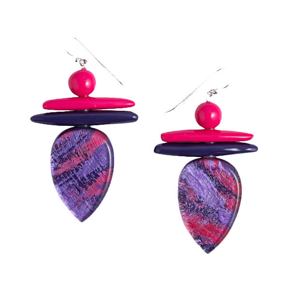 Zsiska Earrings, Minerva, Purple/Pink