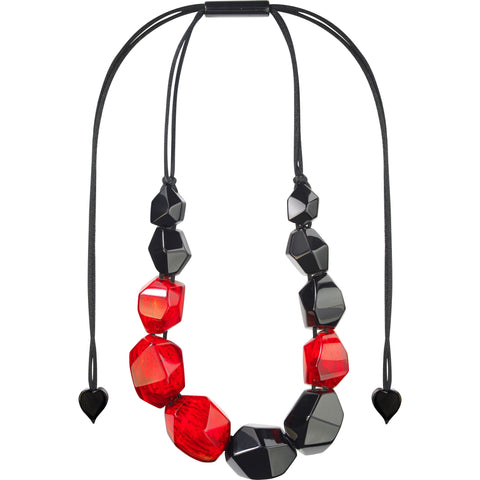 Zsiska Necklace, Empress, Red/Black