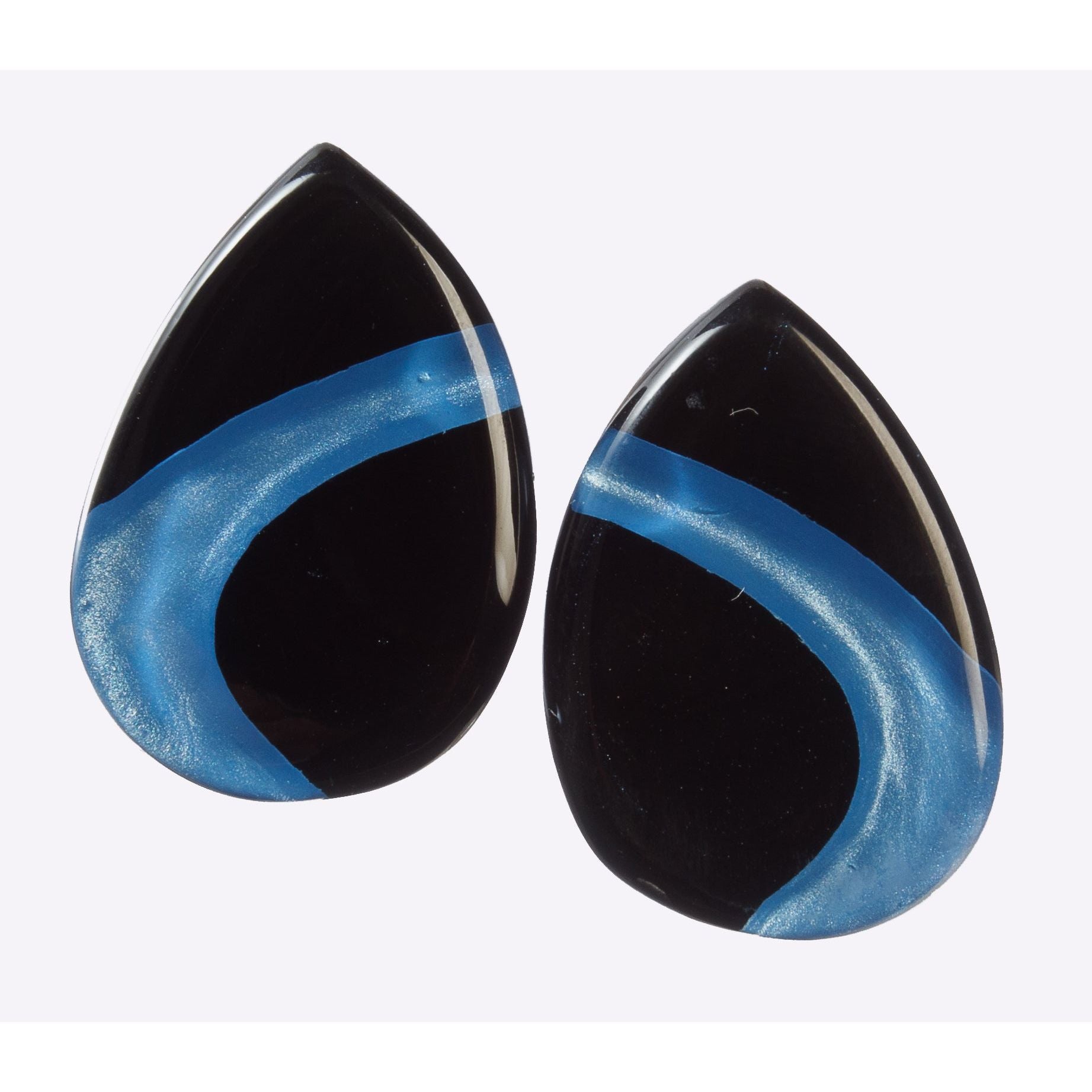 Zsiska Earrings, Jezebel, Blue/Black, Post