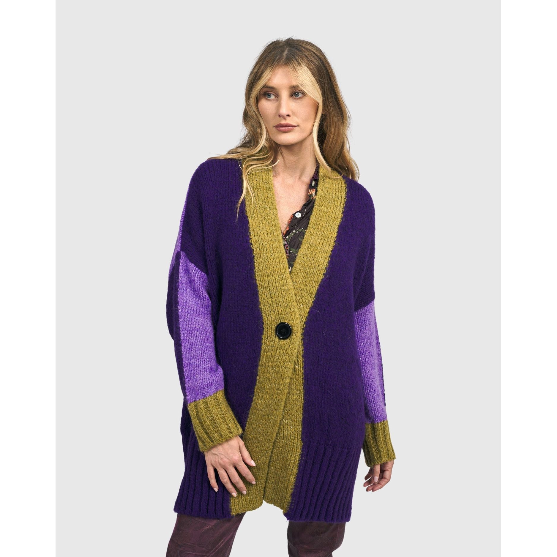 Alembika Cardigan, Oversized, Violet M