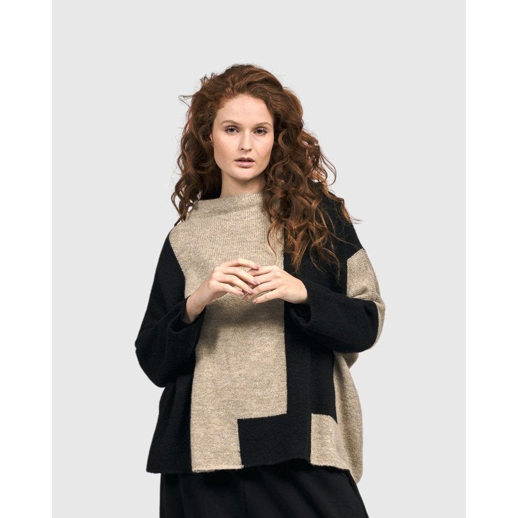 Alembika Sweater, Urban Frontier, Bars. Tan/Black L/XL