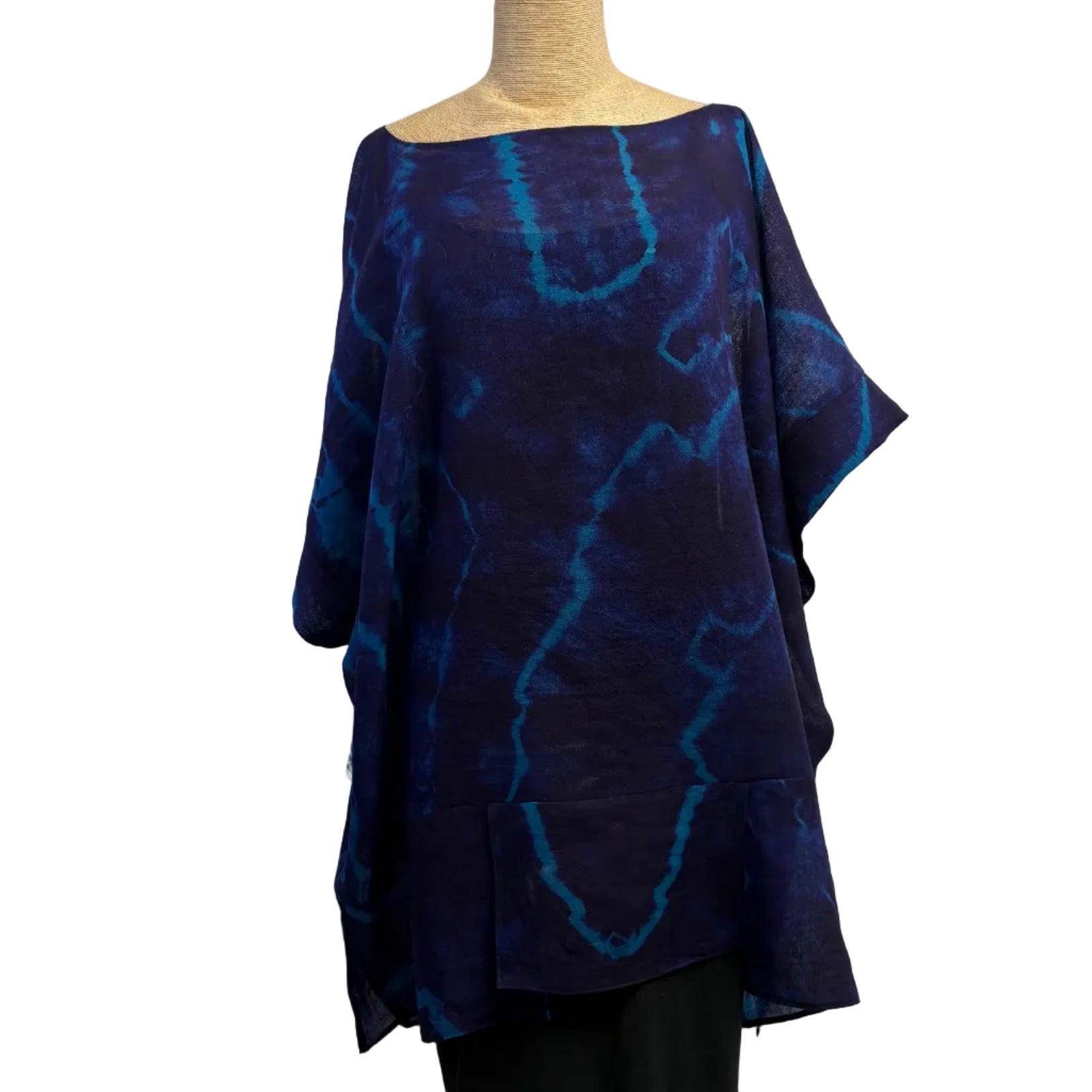 Teri Jo Summer Tunic, Deep Amethyst/Turquoise, XL/XXL