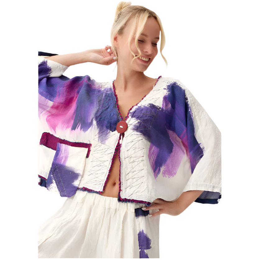 Mara Gibbucci Jacket, White/Purple/Fuchsia/Blue L/XL