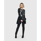 Alembika Tunic, Celsius, Fog, Black/White XS & S