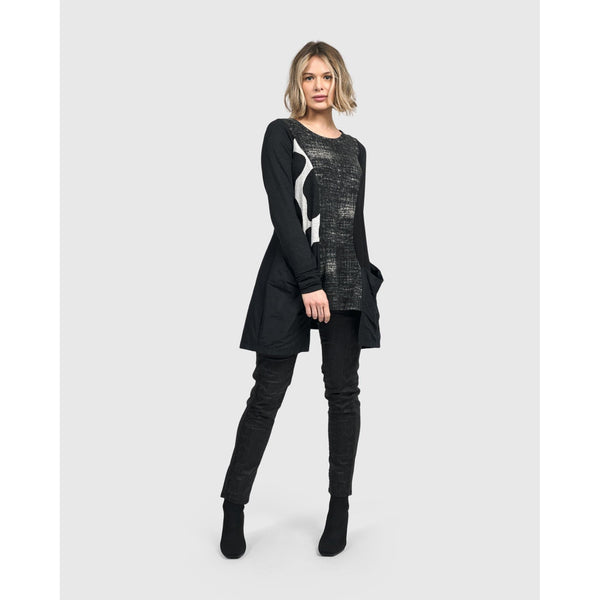 Alembika Tunic, Celsius, Fog, Black/White XS & S