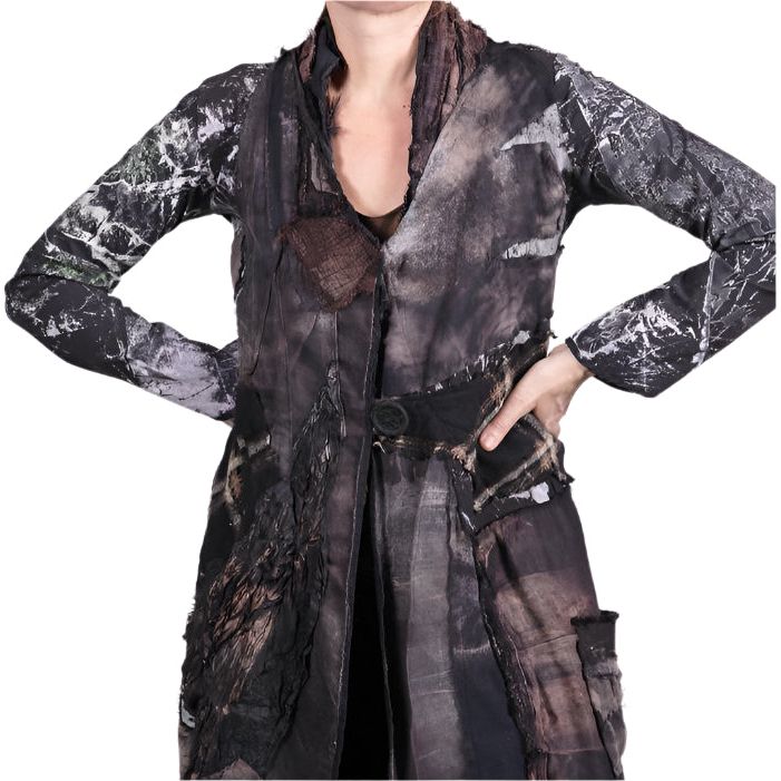 Tatiana Palnitska Jacket, Line Play, Black & Brown XS
