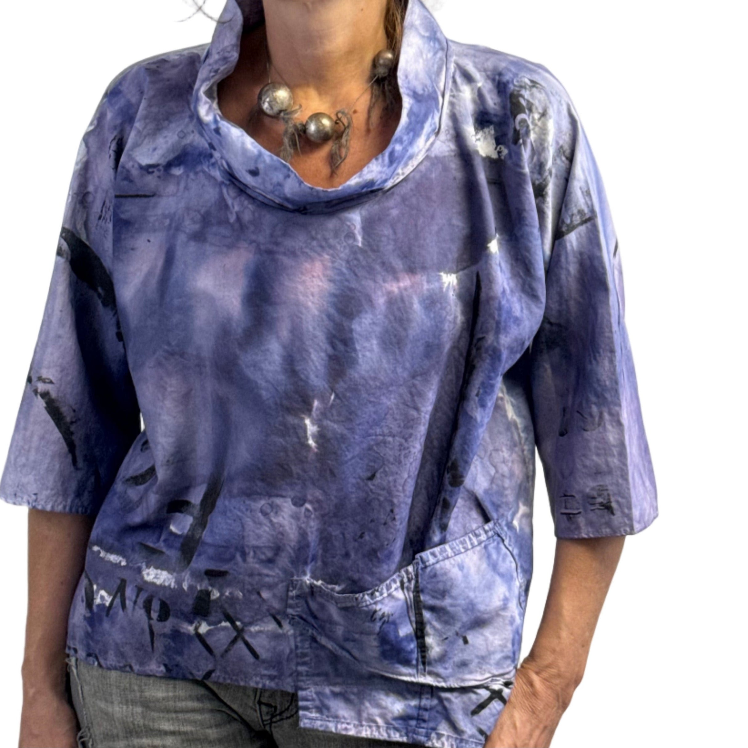Tatiana Palnitska Top, Purple/White, S/M