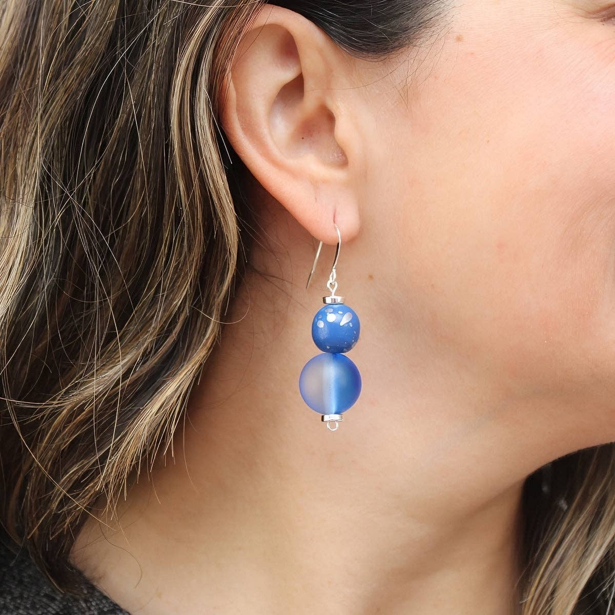 Sylca Designs Earrings, Drop, Blue Frost Ombre