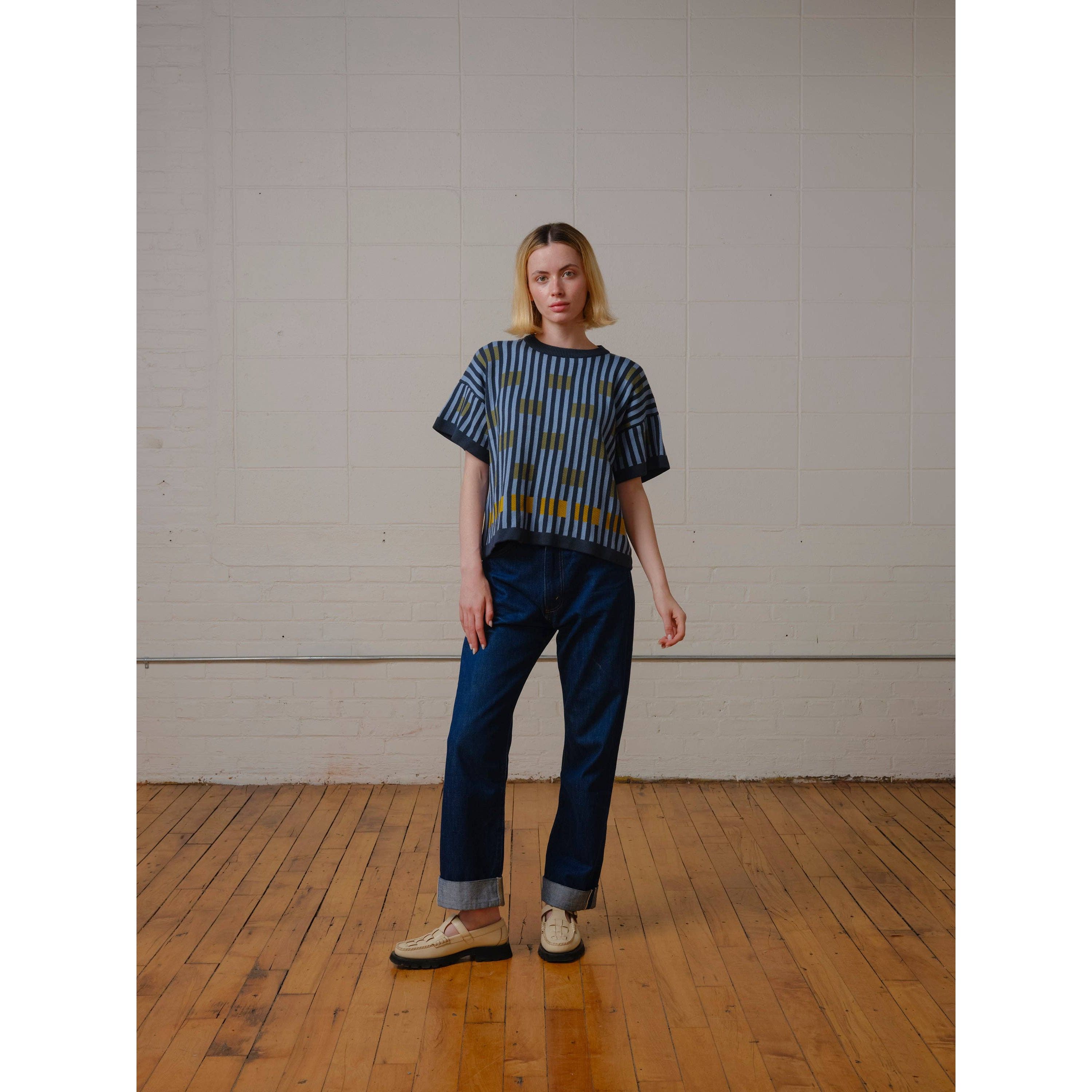 The Endery Tee, Bauhaus, Lazurite, Slate/Green/Marigold/Black