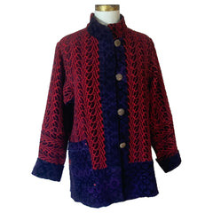 Joyce Wilkerson Prima Jacket, Scarlet/Deep Purple, S