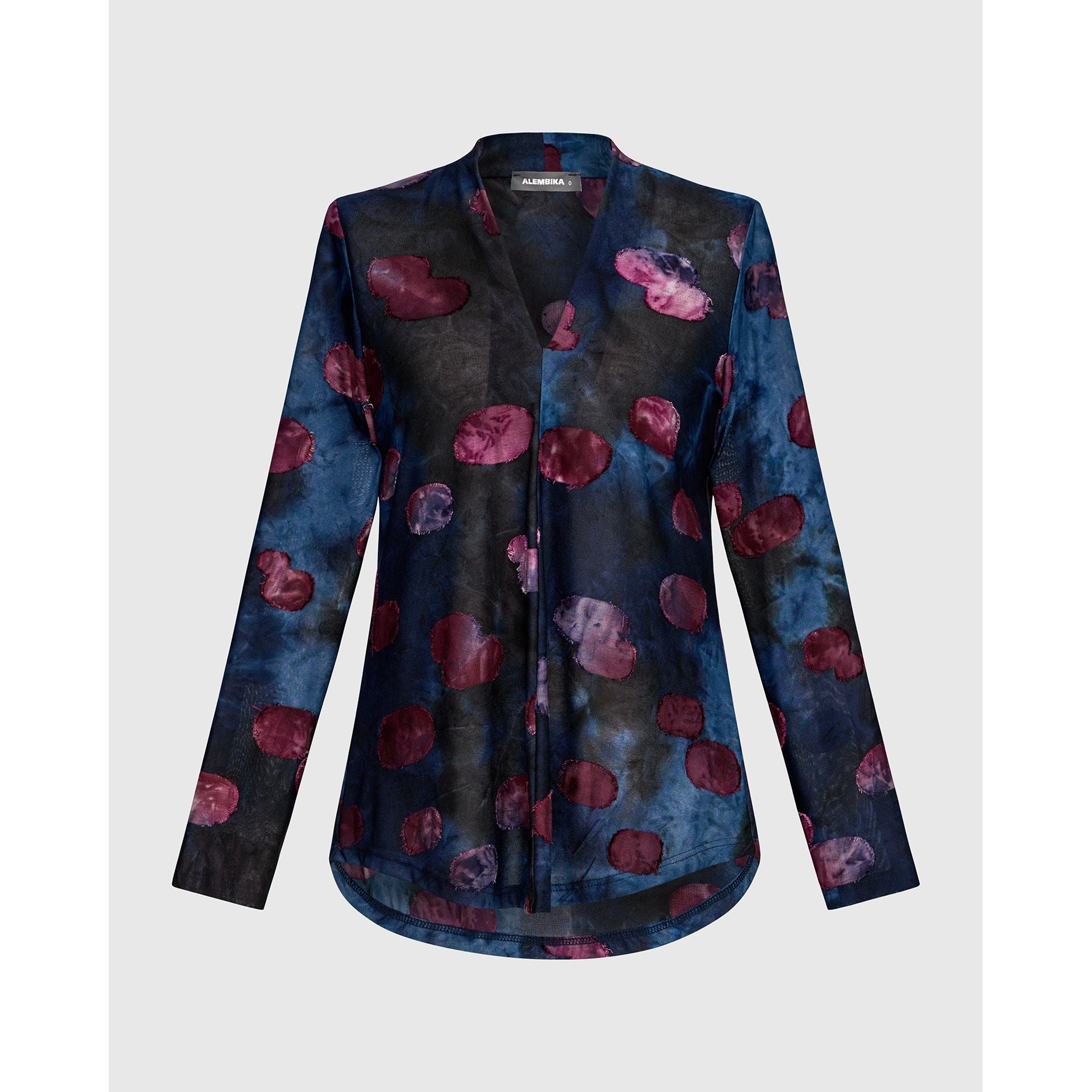 Alembika V-Neck Top, Midnight, Navy/Berry XXS, XS & S