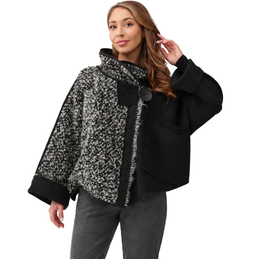 Mara Gibbucci Jacket, Kimono, Black/White S/M, M/L & L/XL