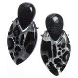 Zsiska Earrings, Ashanti, Black & Silver/Black