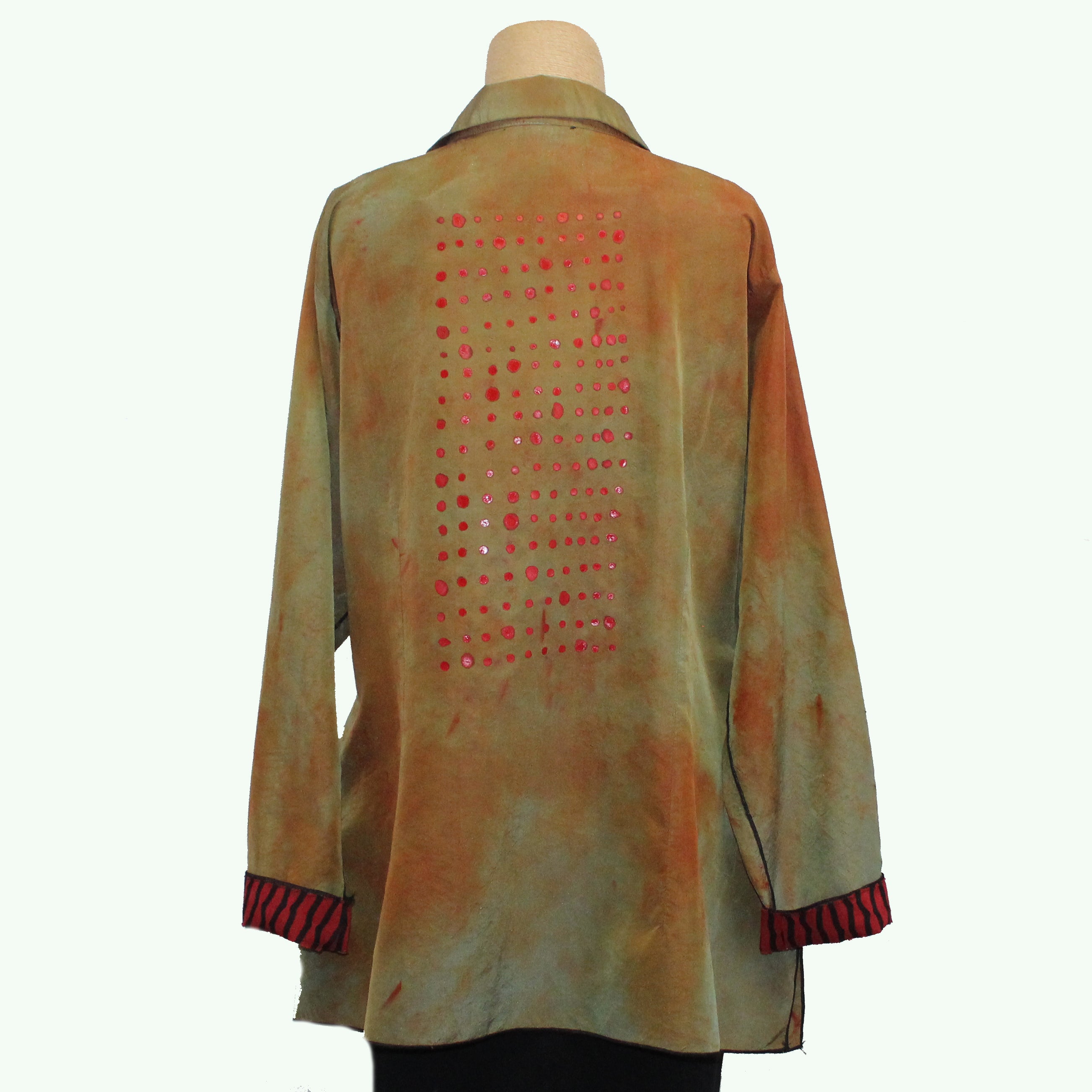Deborah Cross Shirt, Olive/Rust, M