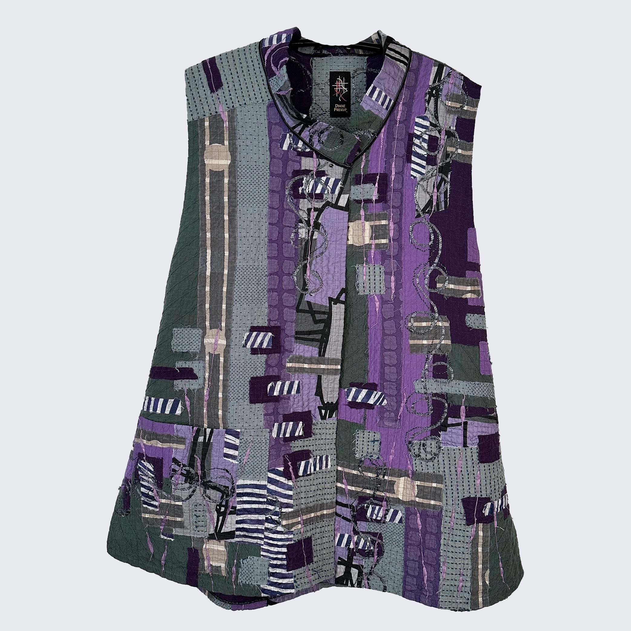 Diane Prekup Vest, Market, Plum/Sage, S
