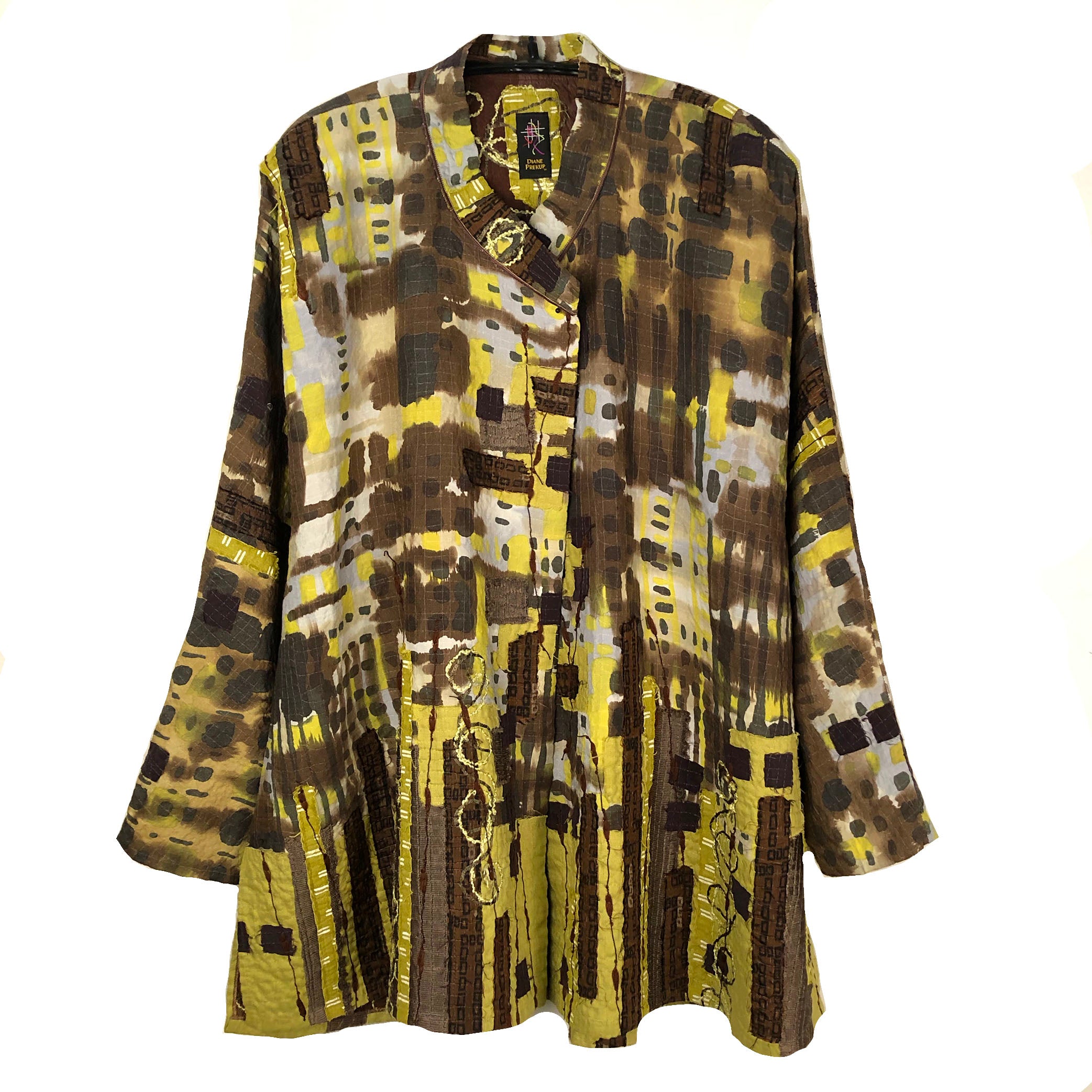 Diane Prekup Serenade Jacket, Chocolate/Chartreuse M